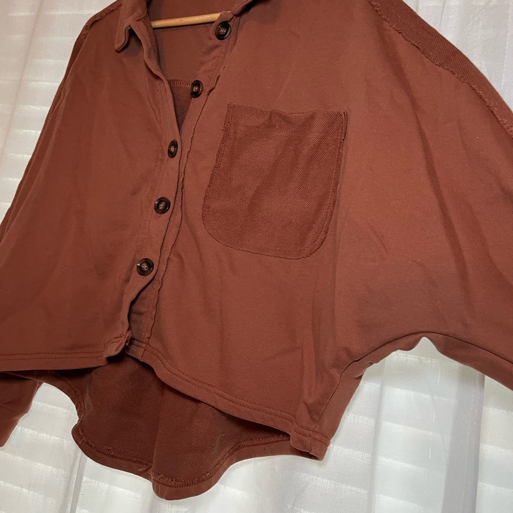 Listicle Rust Button-Up Shirt - Picture 4 of 6